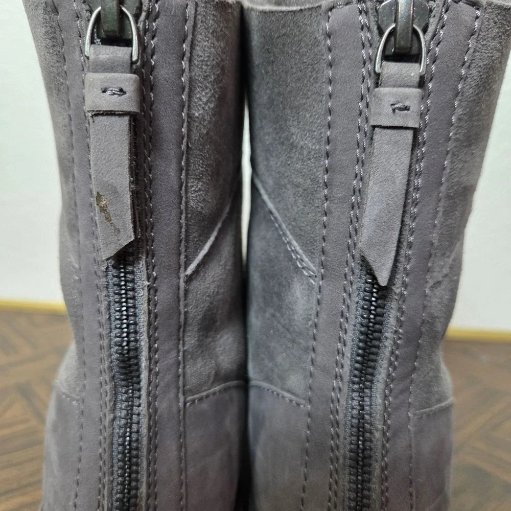 UGG Daney gray lace up‎ winter boot fur lined interior womens size 8